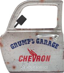 Grumps Garage Chevron Car Door Sign