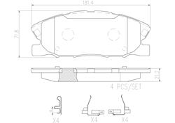 Brembo NAO Ceramic Brake Pads for 2014-2023 CHARGER - P18037N
