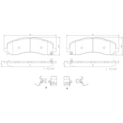 Brembo NAO Ceramic Brake Pads for 2019-2025 RAM 2500, 2019-2024 RAM 3500 - P23195N