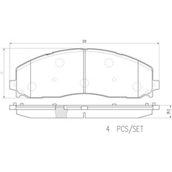 Brembo Low-Met Brake Pads for 2013-2022 F-250 SUPER DUTY, F-350 SUPER DUTY, 2013-2016 F-450 SUPER DUTY - P24215