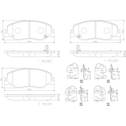 Brembo NAO Ceramic Brake Pads for 2022-2024 CIVIC, 2019-2022 INSIGHT - P28109N