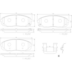Brembo NAO Ceramic Brake Pads for 2015-2021 SEDONA - P30095N