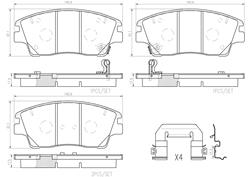 Brembo NAO Ceramic Brake Pads for 2017-2020 ELANTRA, 2017-2022 SPORTAGE, 2016-2021 TUCSON - P30096N