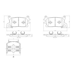 Brembo NAO Ceramic Brake Pads for 2021-2022 G80, 2021-2025 GV80, 2025 GV80 COUPE - P30143N