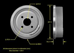 Bendix Brakes Brake Drums for 1971-1973 PINTO - PDR0207