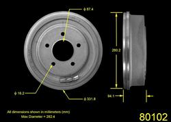 Bendix Brakes Brake Drums for 2000-2003 F-150, 2004 F-150 HERITAGE - PDR0752