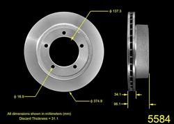 Bendix Brakes Global Brake Rotors PRT1271