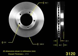 Bendix Brakes Global Brake Rotors for 1984-1995 PICKUP - PRT1292