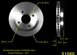 Bendix Brakes Global Brake Rotors PRT1543