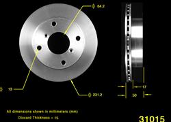 Bendix Brakes Global Brake Rotors for 1989-2001 METRO, SWIFT - PRT1545