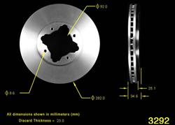 Bendix Brakes Global Brake Rotors for 1991-1997 ACCORD, 1997 CL - PRT1554