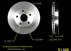 Bendix Brakes Global Brake Rotors for 1991-1997 PREVIA - PRT1561