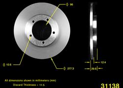 Bendix Brakes Global Brake Rotors for 1990-1992 ROCKY - PRT1568