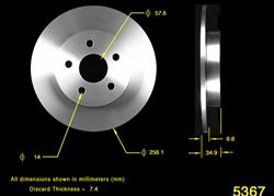 Bendix Brakes Global Brake Rotors for 1988-1990 DYNASTY, NEW YORKER, 1990 IMPERIAL - PRT1571