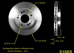 Bendix Brakes Global Brake Rotors PRT1574