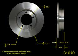 Bendix Brakes Global Brake Rotors for 1990-1994 ECLIPSE, LASER, TALON - PRT1575
