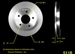 Bendix Brakes Global Brake Rotors for 1990-1992 MONACO, 1988-1992 PREMIER - PRT1579