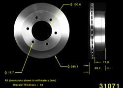 Bendix Brakes Global Brake Rotors for 1987-1995 PATHFINDER - PRT1597