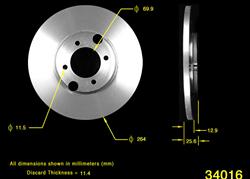 Bendix Brakes Global Brake Rotors for 1985-1987 VANDEN PLAS, XJ6, 1980-1992 XJS - PRT1611