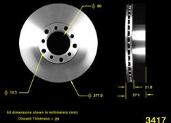 Bendix Brakes Global Brake Rotors PRT1622