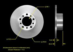 Bendix Brakes Global Brake Rotors for 1971-1973 220D, 1974-1976 240D - PRT1625