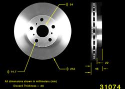 Bendix Brakes Global Brake Rotors for 1990-1992 CELICA - PRT1633