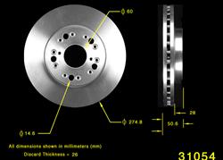 Bendix Brakes Global Brake Rotors for 1991-1992 LS400 - PRT1642