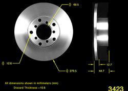 Bendix Brakes Global Brake Rotors PRT1649