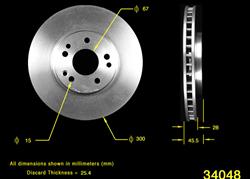 Bendix Brakes Global Brake Rotors PRT1650