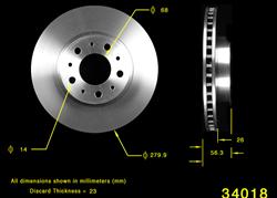 Bendix Brakes Global Brake Rotors PRT1651