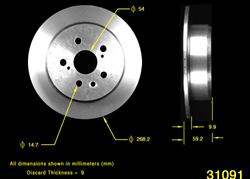 Bendix Brakes Global Brake Rotors for 1988-1991 CAMRY, 1988-1989 CELICA - PRT1652