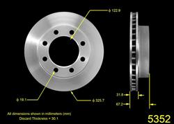 Bendix Brakes Global Brake Rotors for 1980 D200, 1989-1993 D250, 1988-1993 D350 - PRT1663