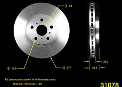 Bendix Brakes Global Brake Rotors for 1990-1993 CELICA - PRT1687