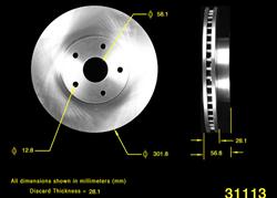 Bendix Brakes Global Brake Rotors for 1992-1997 SVX - PRT1697