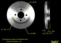 Bendix Brakes Global Brake Rotors for 1986 9000 - PRT1702