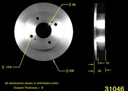 Bendix Brakes Global Brake Rotors for 1990-1992 STANZA - PRT1707