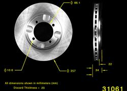 Bendix Brakes Global Brake Rotors for 1992-1998 ELANTRA, 1997-1998 TIBURON - PRT1715