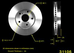 Bendix Brakes Global Brake Rotors for 1991-1996 PREVIA - PRT1722