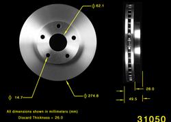 Bendix Brakes Global Brake Rotors for 1995-1997 AVALON, 1992-2006 CAMRY, 1992-1996 ES300 - PRT1723