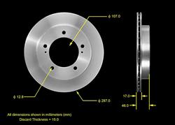 Bendix Brakes Global Brake Rotors for 1991-1998 SIDEKICK, 1998 TRACKER, 1996-1997 TRACKER - PRT1732