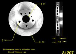 Bendix Brakes Global Brake Rotors for 1988-1993 CELICA - PRT1739
