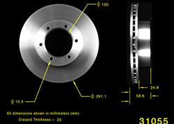 Bendix Brakes Global Brake Rotors for 1991-1995 4RUNNER, 1993-1998 T100 - PRT1744