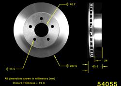 Bendix Brakes Global Brake Rotors PRT1752