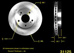 Bendix Brakes Global Brake Rotors for 1990 300ZX - PRT1759