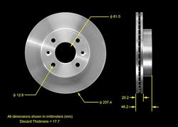 Bendix Brakes Global Brake Rotors for 1982-1984 FUEGO, 1985-1986 R18I - PRT1760