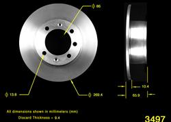 Bendix Brakes Global Brake Rotors for 1979-1987 900, 1975-1980 99 - PRT1763