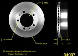 Bendix Brakes Global Brake Rotors for 1987-1989 944 - PRT1767