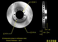 Bendix Brakes Global Brake Rotors for 1992-1996 MONTERO, 1997-2004 MONTERO SPORT - PRT1776