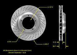 Bendix Brakes Global Brake Rotors for 1986-1989 911 - PRT1781