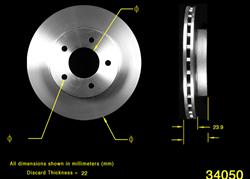 Bendix Brakes Global Brake Rotors for 1989-1994 911, 1987-1991 944, 1992-1995 968 - PRT1783